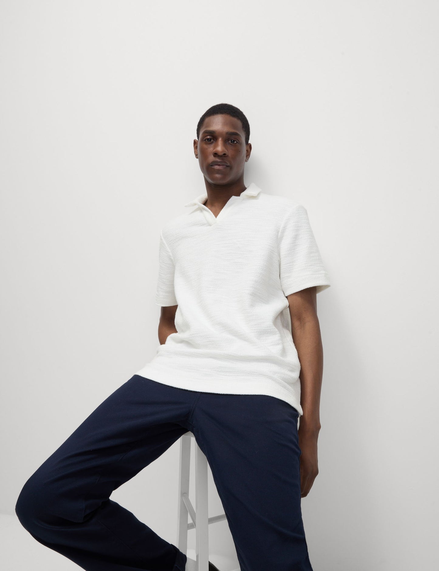 Pamuklu Dokulu Polo T-shirt