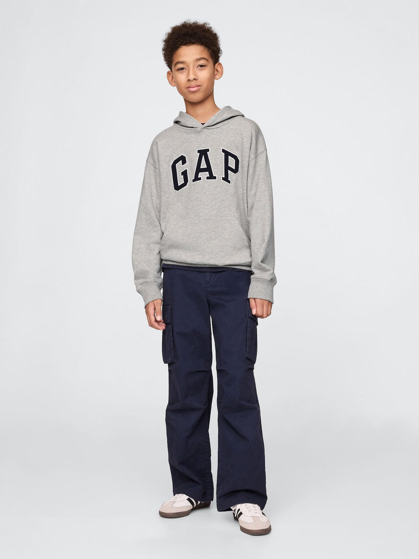 Gri Gap Logo Relaxed Havlu Kumaş Sweatshirt