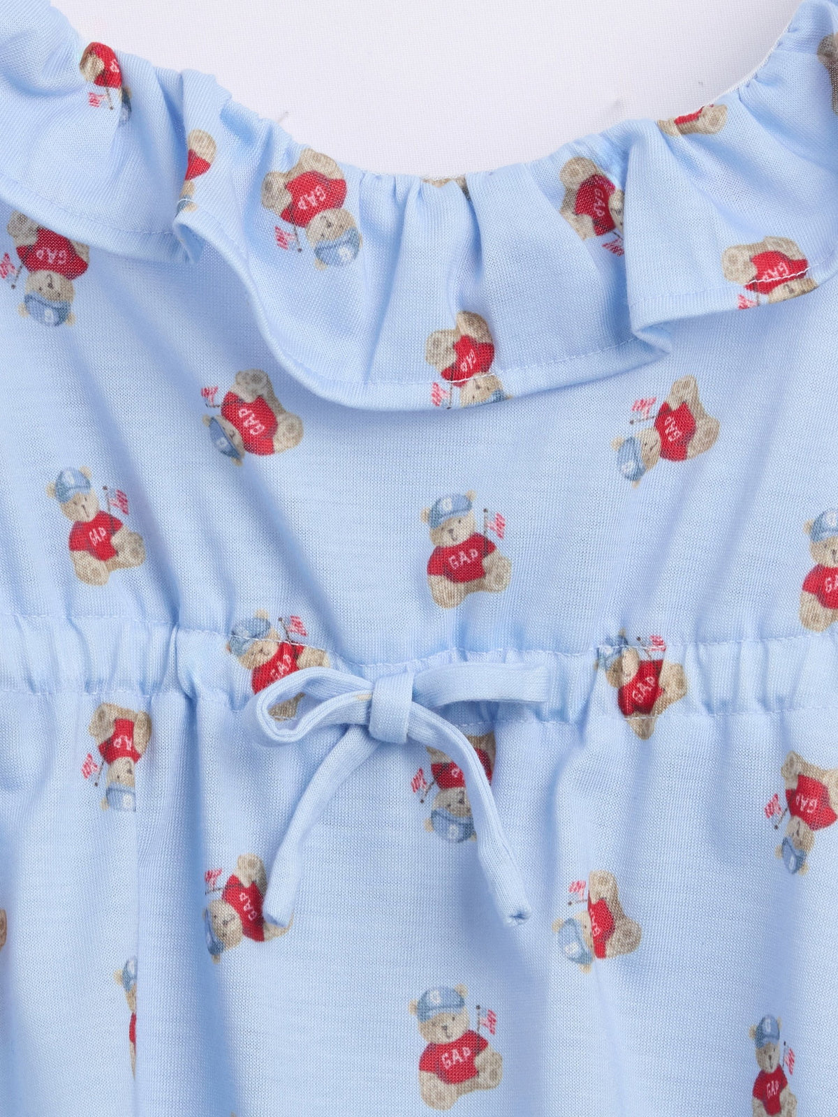 Mavi Recycle Fırfır Askılı Şort Pijama Seti