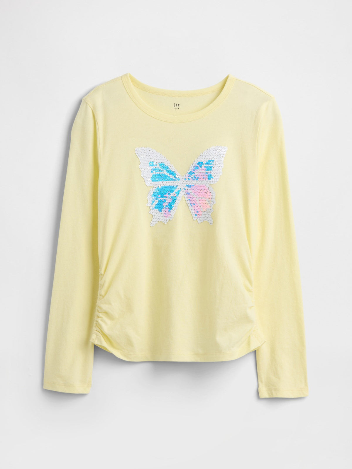 Sarı Ruched Grafik Baskılı T-shirt