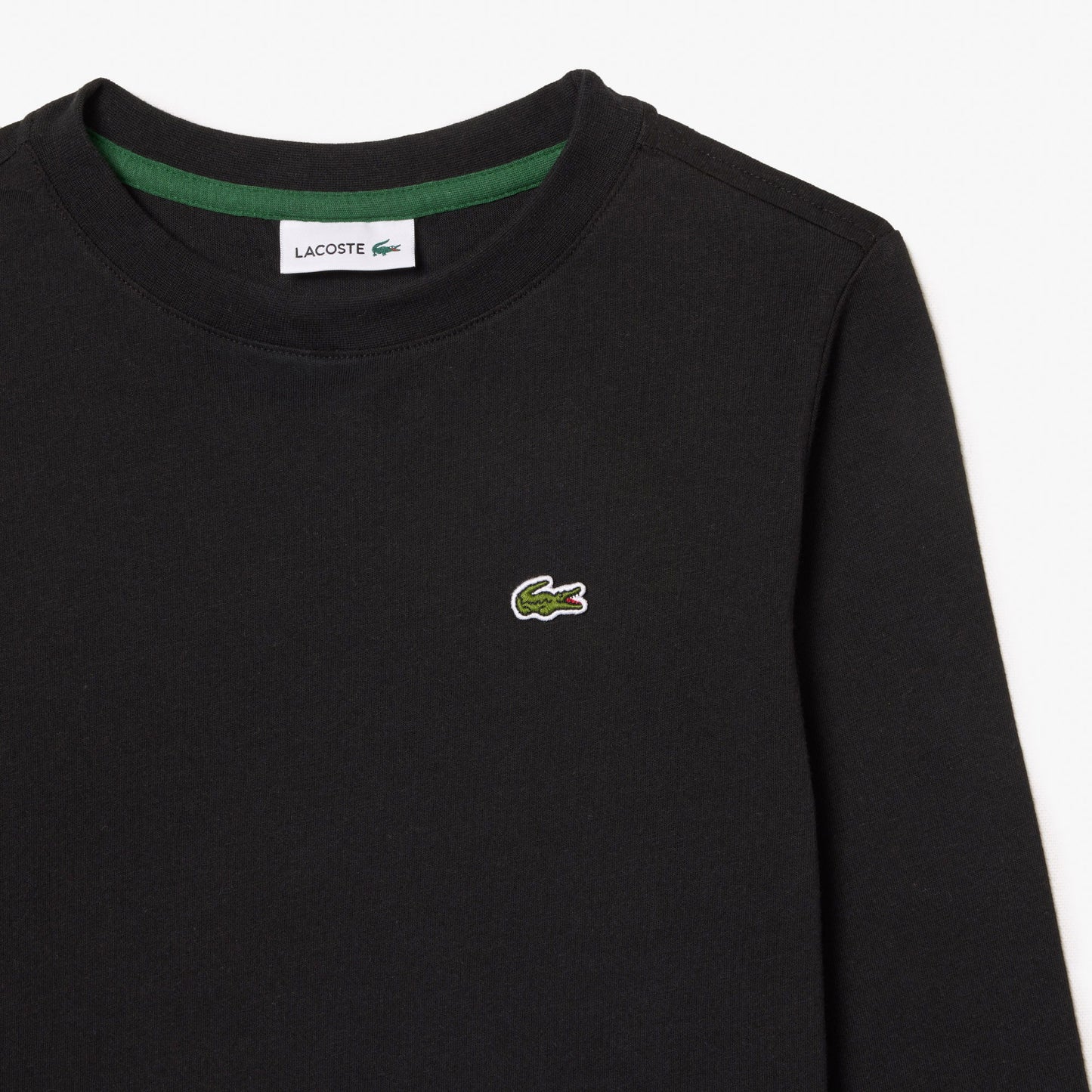 Lacoste Çocuk Uzun Kollu Bisiklet Yaka Siyah T-shirt