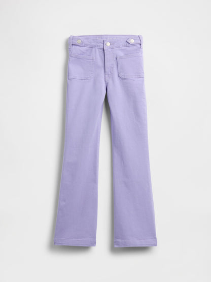 Lila High Rise '70s Flare Jean Pantolon