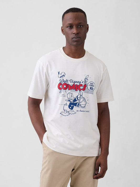 Krem Gap × Disney Everyday Soft Relaxed Grafik Baskılı T-shirt