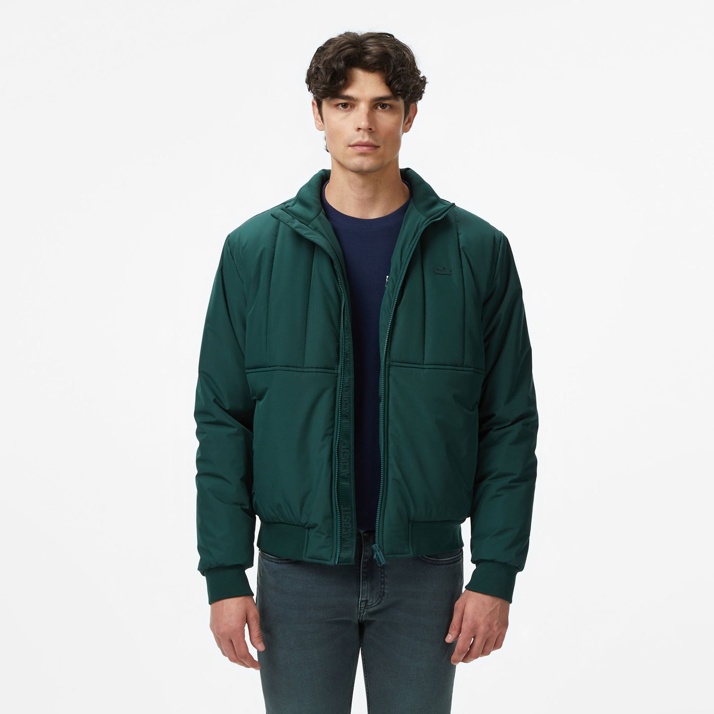 Lacoste Erkek Dik Yaka Koyu Yeşil Mont