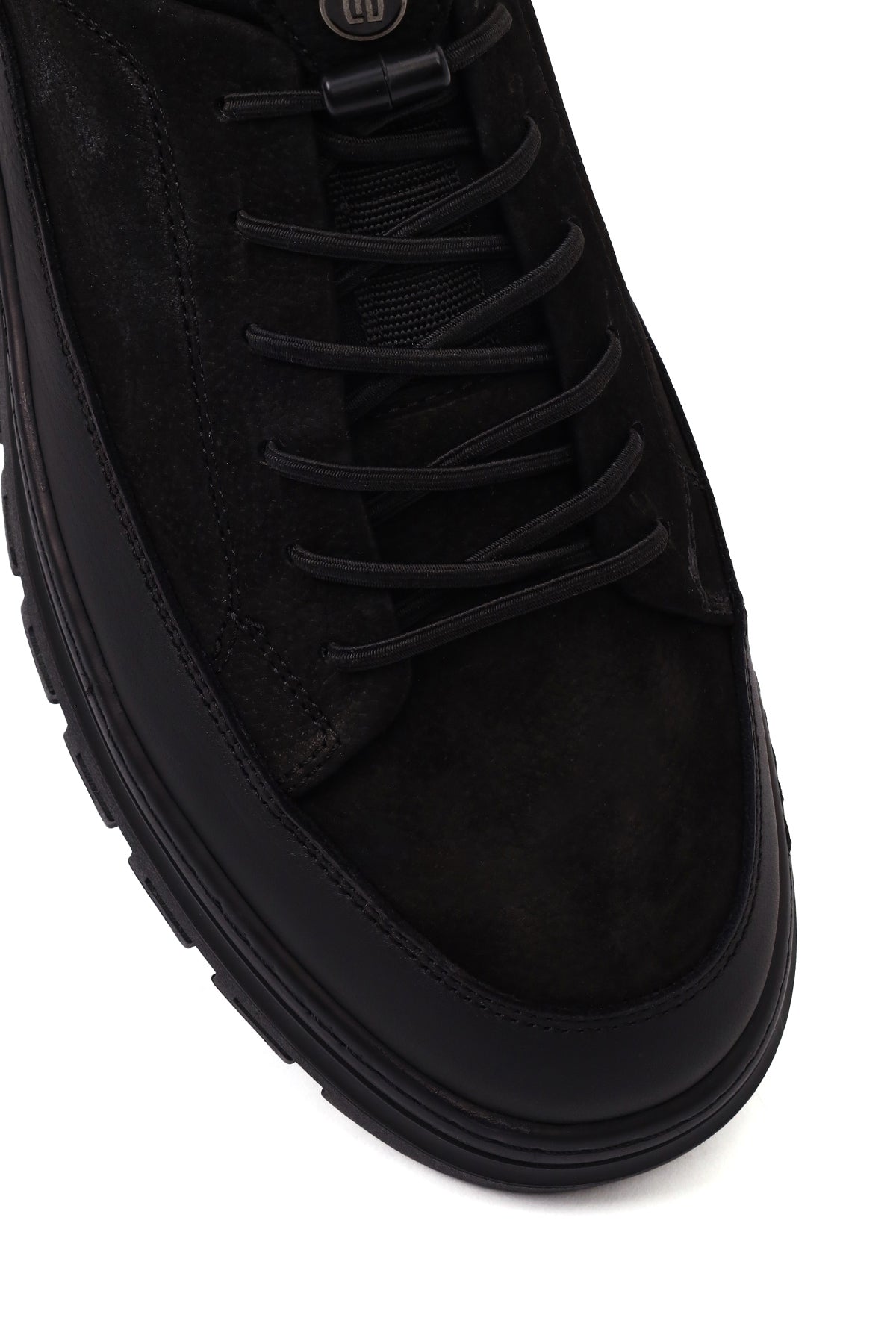 Erkek Siyah Bağcıklı Nubuk Deri Sneaker
