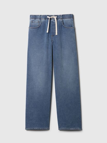 Lacivert Mid Rise Easy Baggy Jean Pantolon