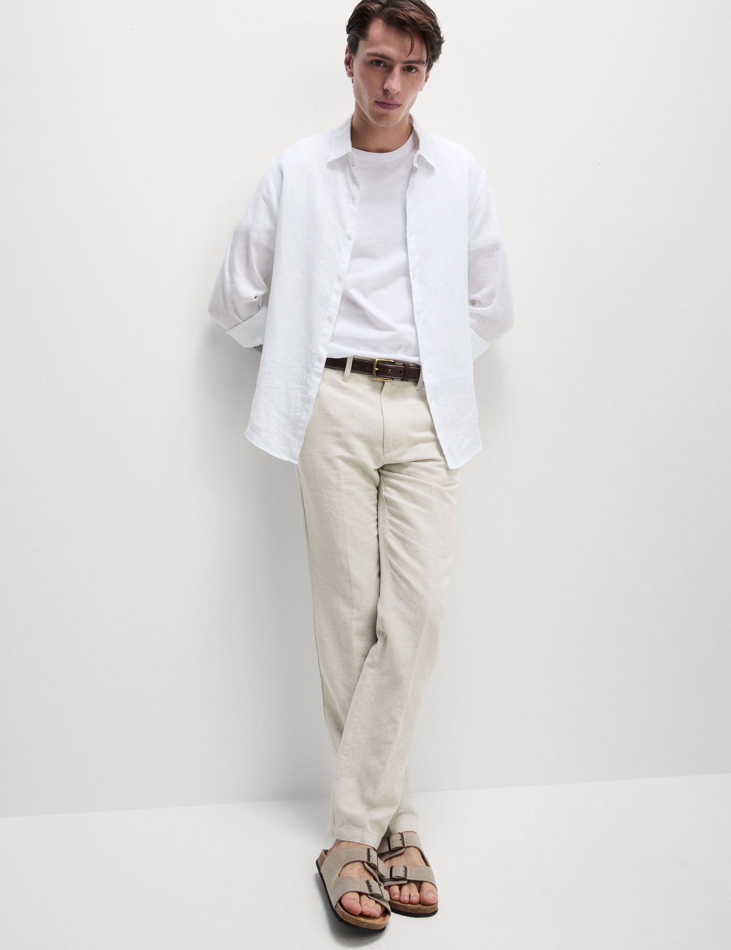 Regular Fit Keten Karışımlı Chino