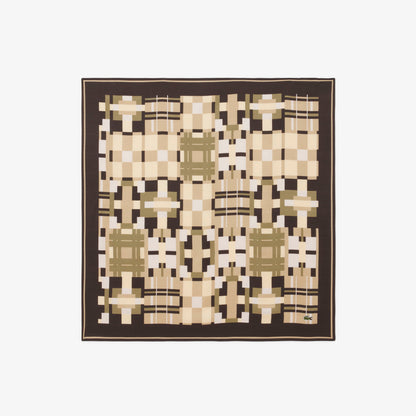 Lacoste Kadın Desenli Kahverengi Fular