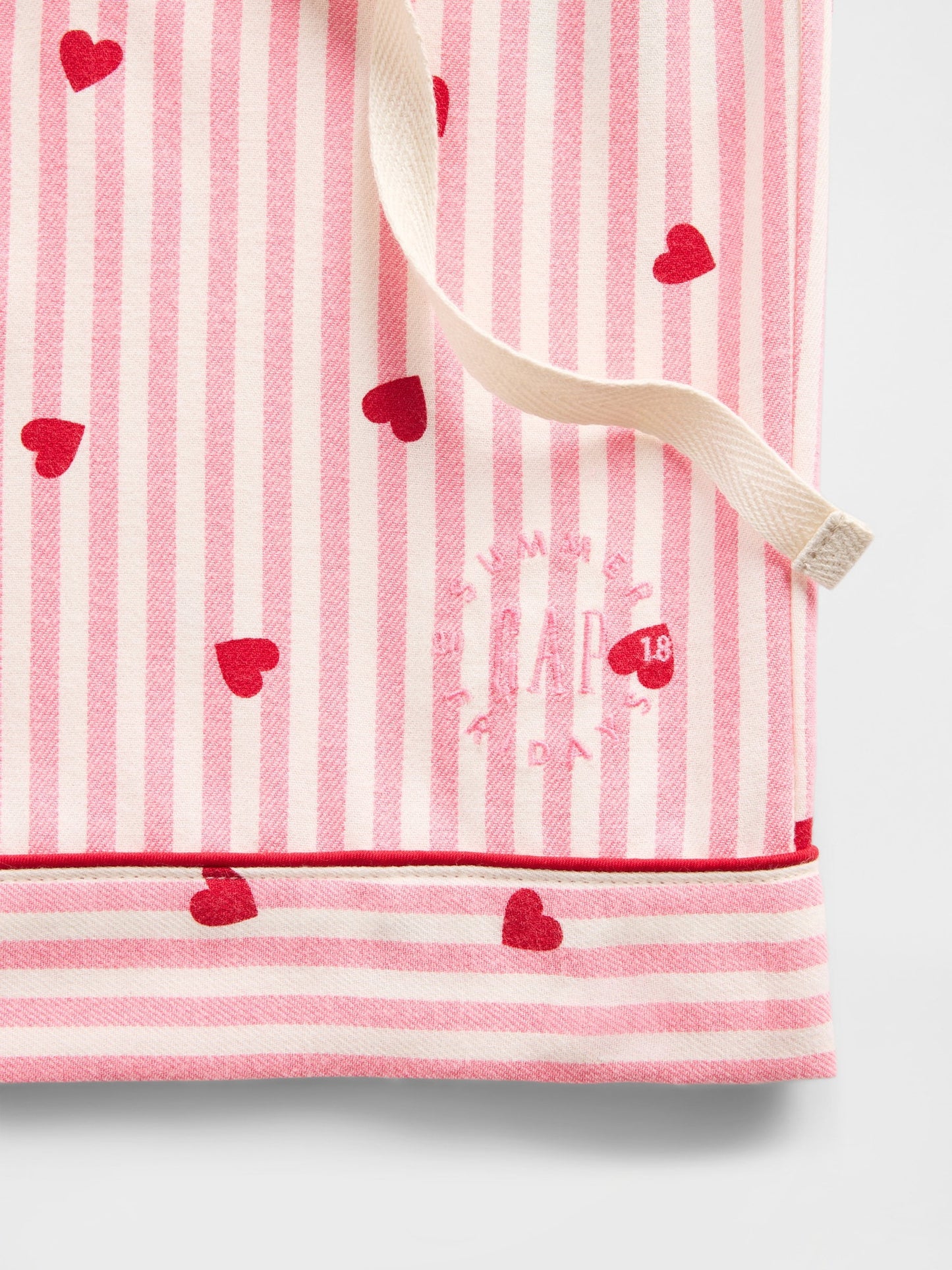 Pembe Gap × Summer Fridays Flannel Hearts Pijama Boxer Şort