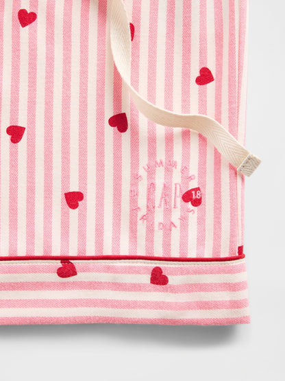 Pembe Gap × Summer Fridays Flannel Hearts Pijama Boxer Şort