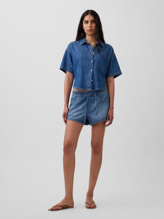 Mavi Mid Rise Ultrasoft Denim Easy Dolphin Şort