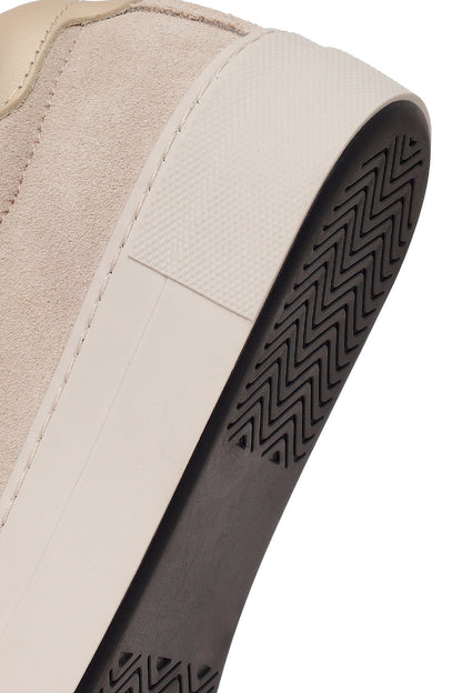 Kadın Bej Bağcıklı Süet Deri Sneaker