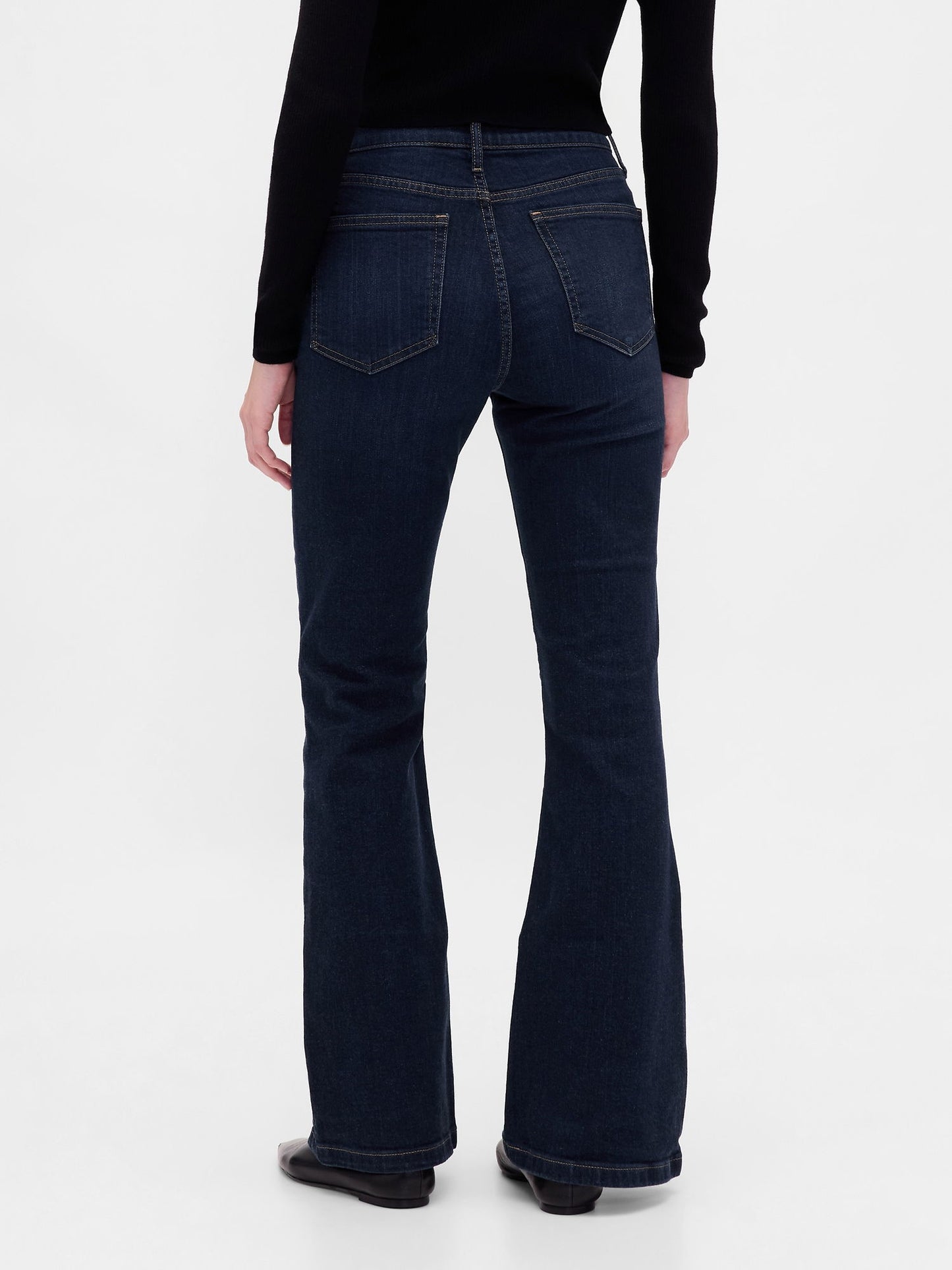 Koyu Mavi High Rise '70s Flare Jean Pantolon