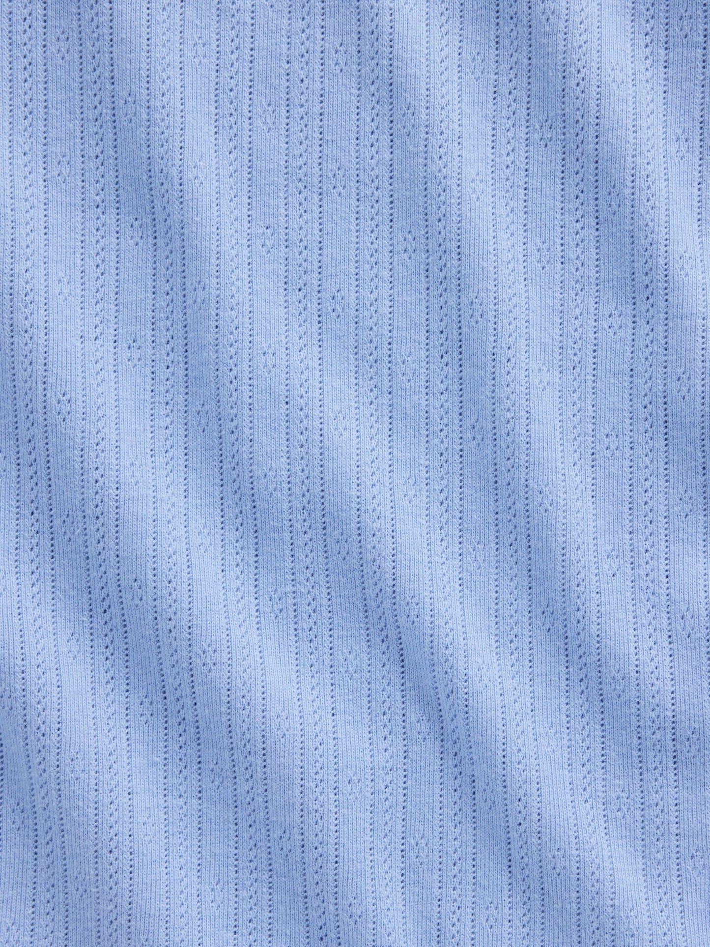 Açık Mavi Pointelle Bisiklet Yaka T-shirt
