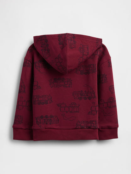 Bordo Gap Easy Logo Baskılı Fermuarlı Sweatshirt