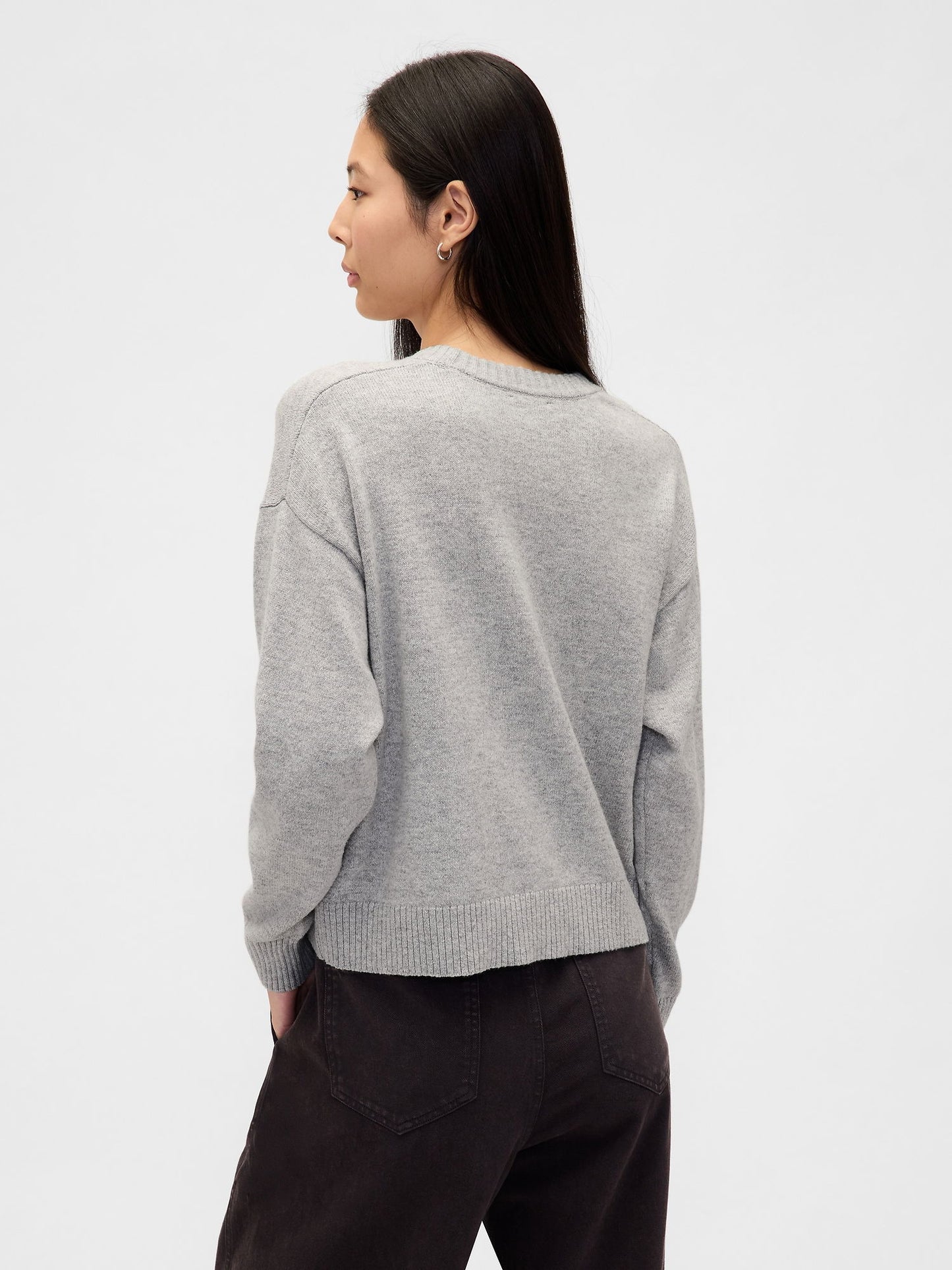 Gri Gap Logo Intarsia Kazak