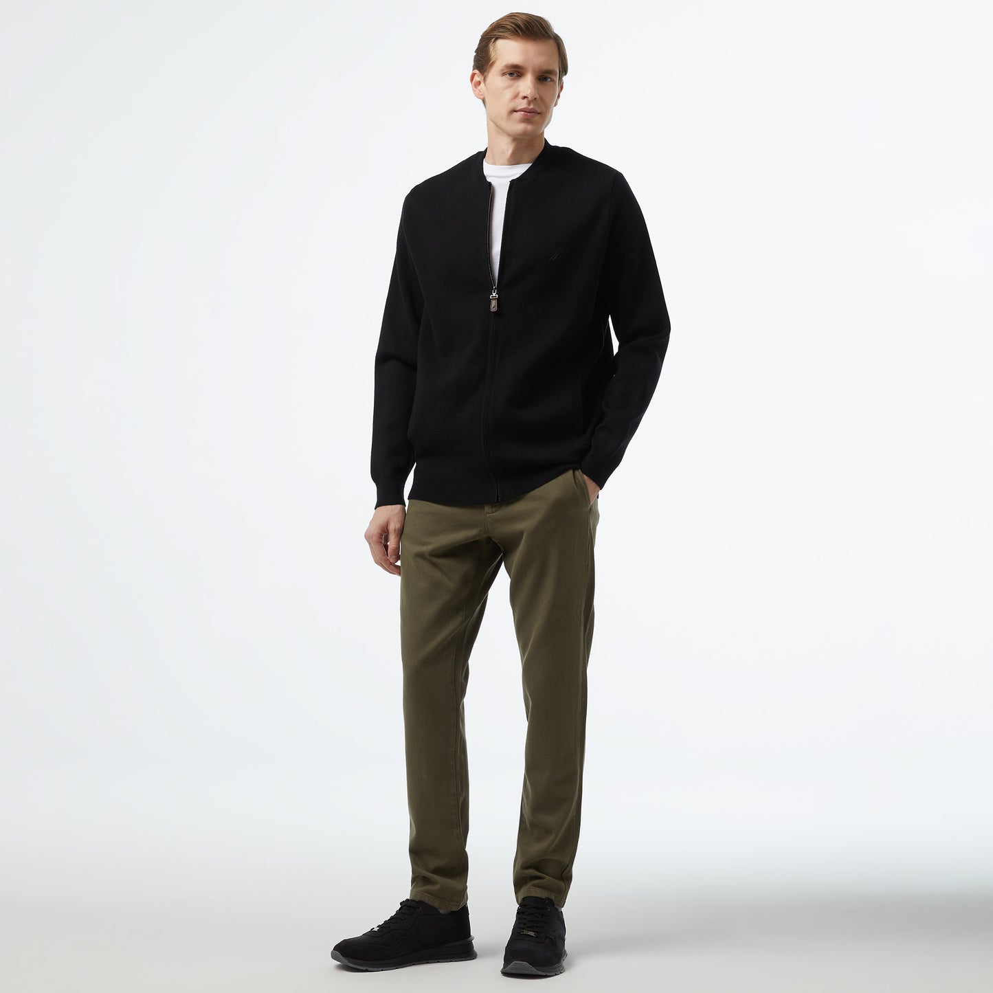 Nautica Erkek Siyah Regular Fit Hırka