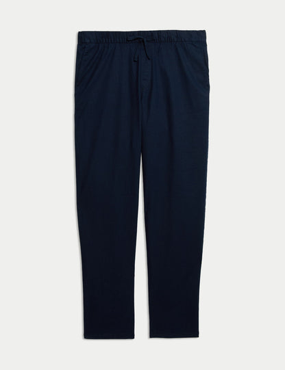 Loose Fit Pamuk Keten Karışımlı Pantolon