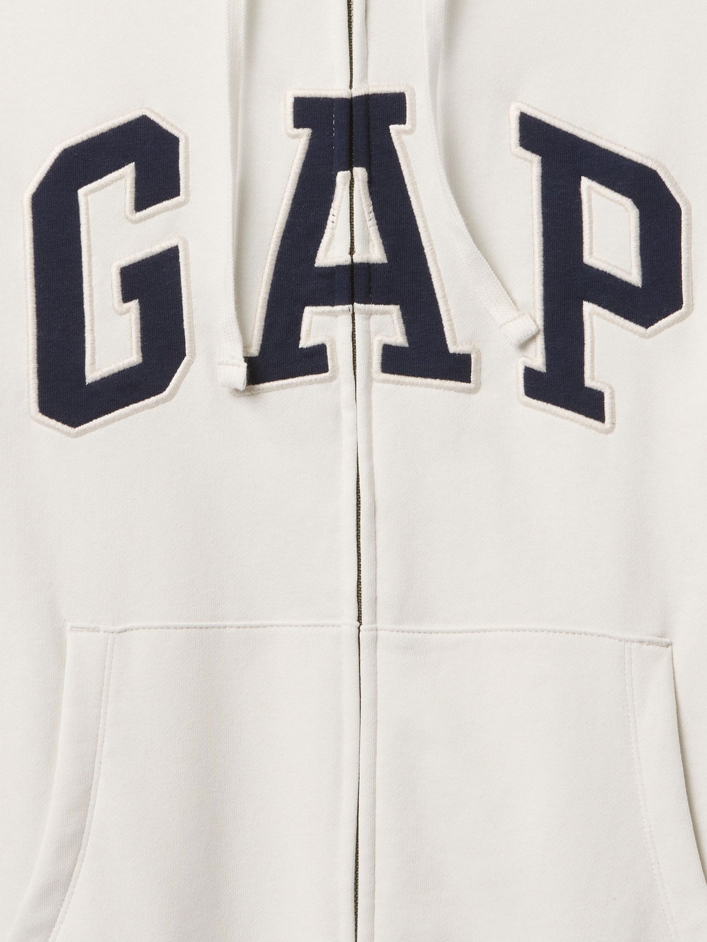 Beyaz Gap Logo Fermuarlı Fransız Havlu Kumaş Sweatshirt