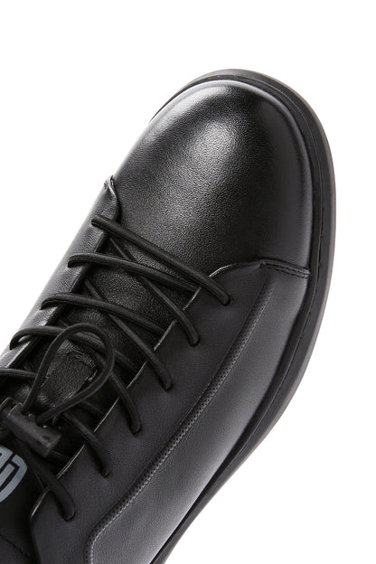 Erkek Siyah Deri Sneaker
