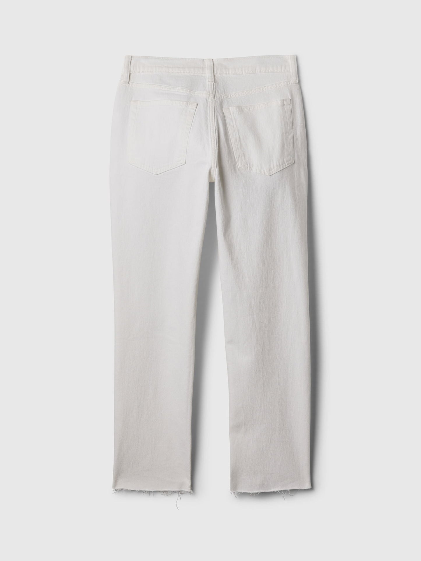Beyaz High Rise Cheeky Straight Jean Pantolon