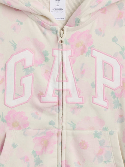 Açık Pembe Relaxed Gap Logo Fransız Havlu Kumaş Fermuarlı Sweatshirt
