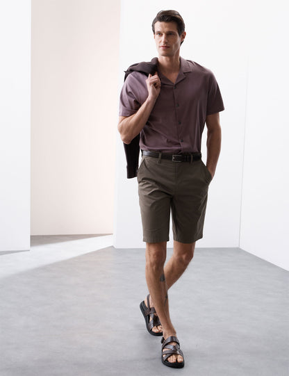 Pamuk Karışımlı Regular Fit Lightweight Chino Şort