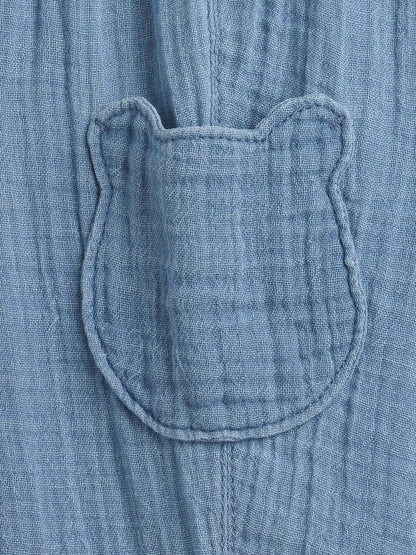 Mavi Pamuklu Gauze Brannan Bear Pantolon