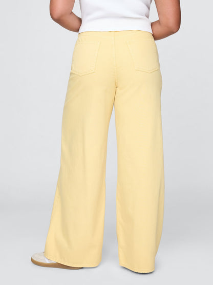 Sarı Mid Rise Ultrasoft Baggy Jean Pantolon