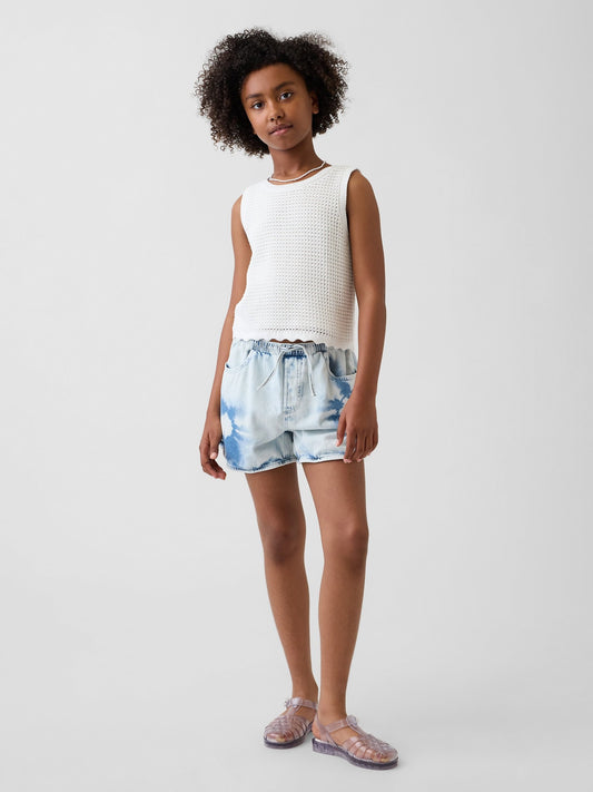 Mavi High Rise Tie-dye Denim Easy Şort