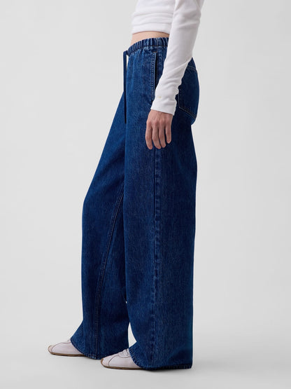 Koyu Mavi Low Rise '90s Loose Easy Jean Pantolon