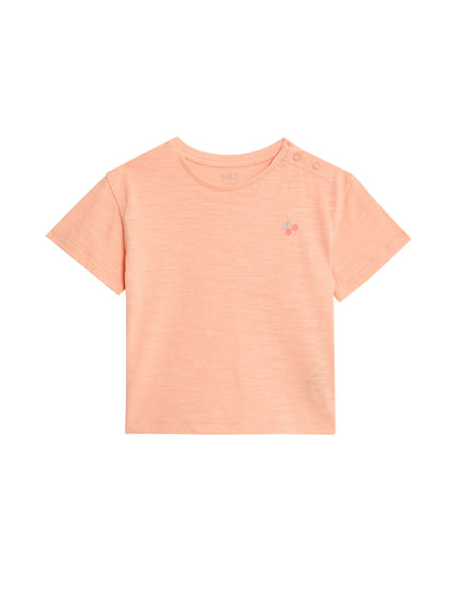 Saf Pamuklu 3'lü Kısa Kollu T-shirt (0-3 Yaş)