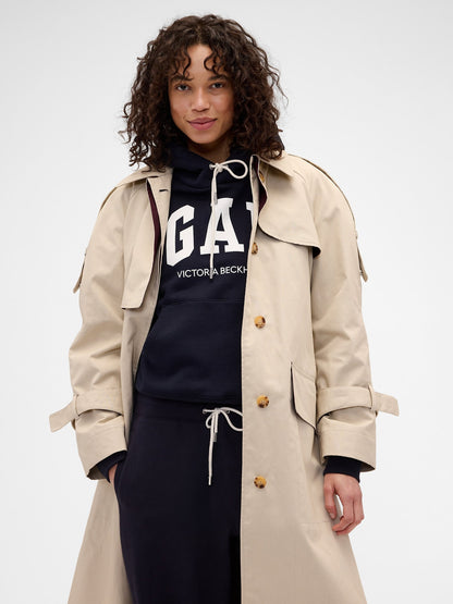 Lacivert Gap × Victoria Beckham Heavyweight Fransız Havlu Kumaş Logo Sweatshirt