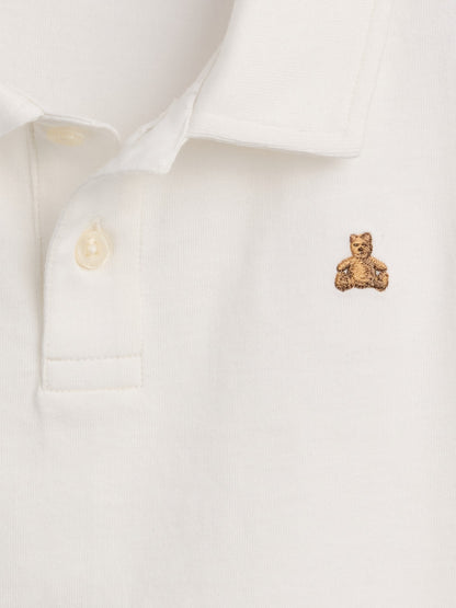 Beyaz Boxy Polo T-shirt