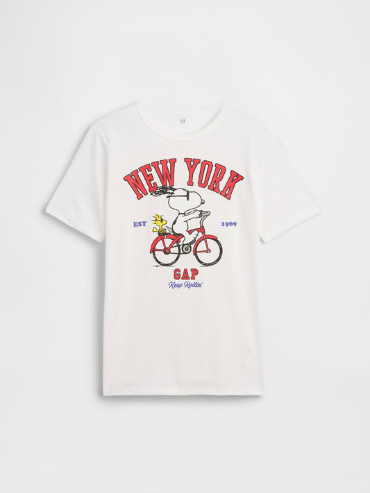 Beyaz Peanuts Grafik Baskılı T-shirt