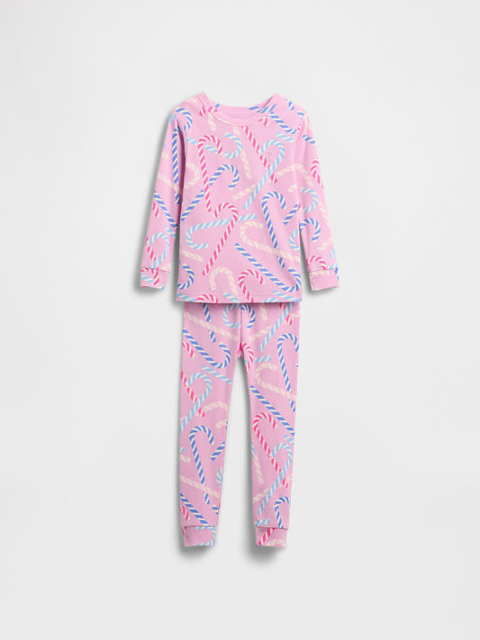 Pembe Organik Brushed Pamuklu Holiday Pijama Takımı