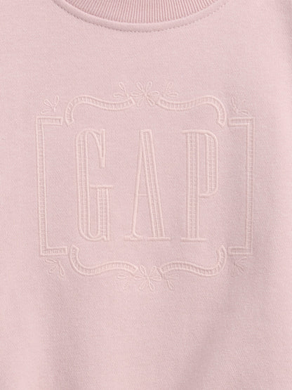 Açık Pembe Vintagesoft Havlu Işlemeli Logo Sweatshirt