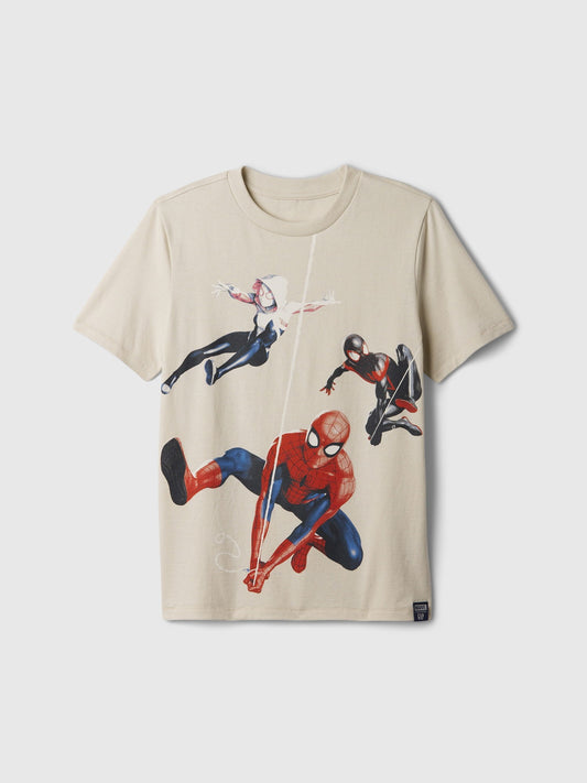 Bej Marvel Spider-Man Grafikli T-Shirt