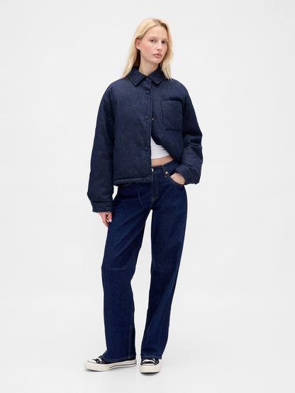 Mavi Denim Şişme Puffer Şişme Ceket