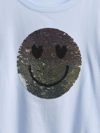 Açık Mavi Kids Flippy-sequin Grafik T-shirt