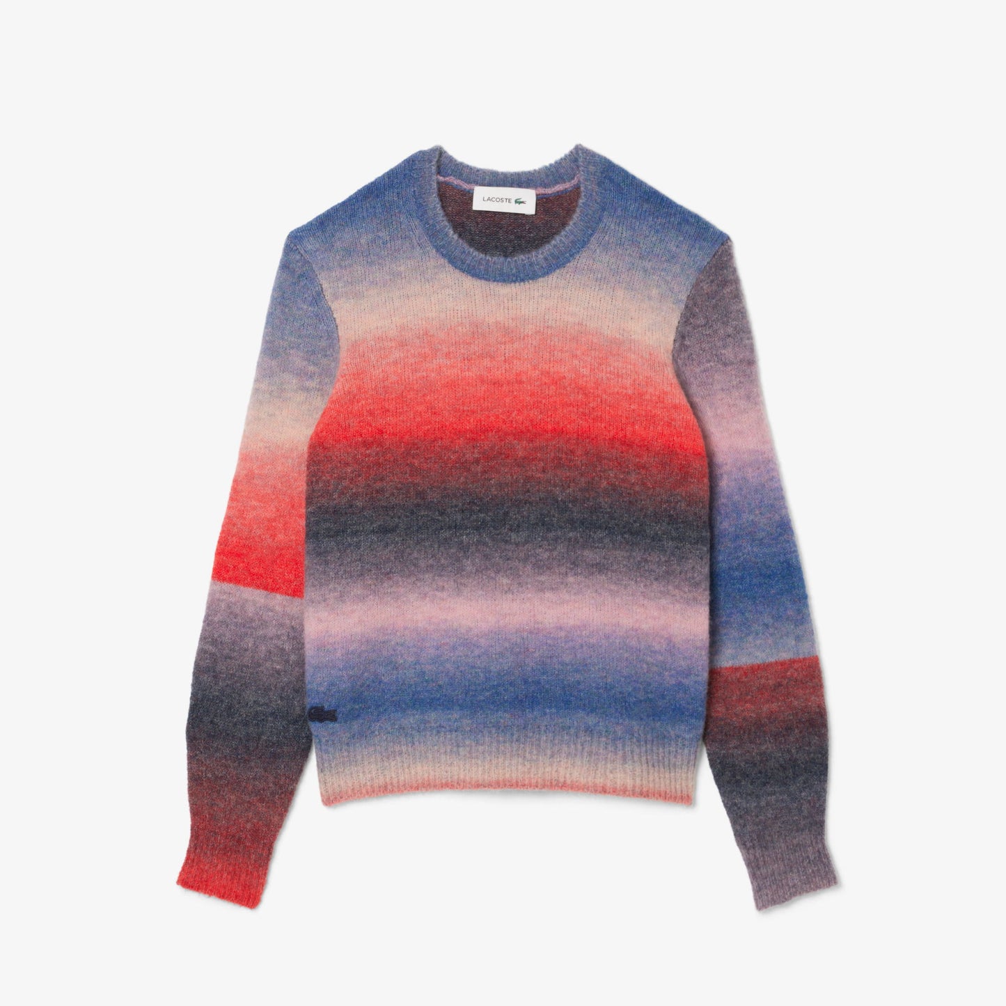 Lacoste Kadın Regular Fit Bisiklet Yaka Desenli Renkli Kazak