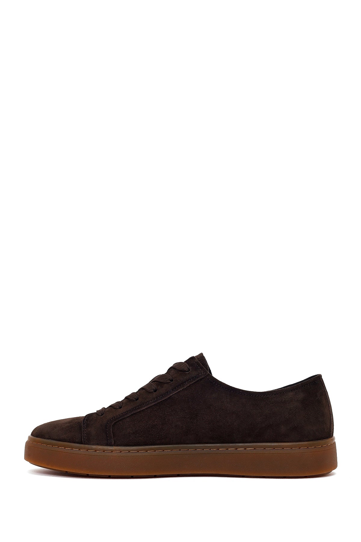 Erkek Kahverengi Bağcıklı Süet Deri Sneaker