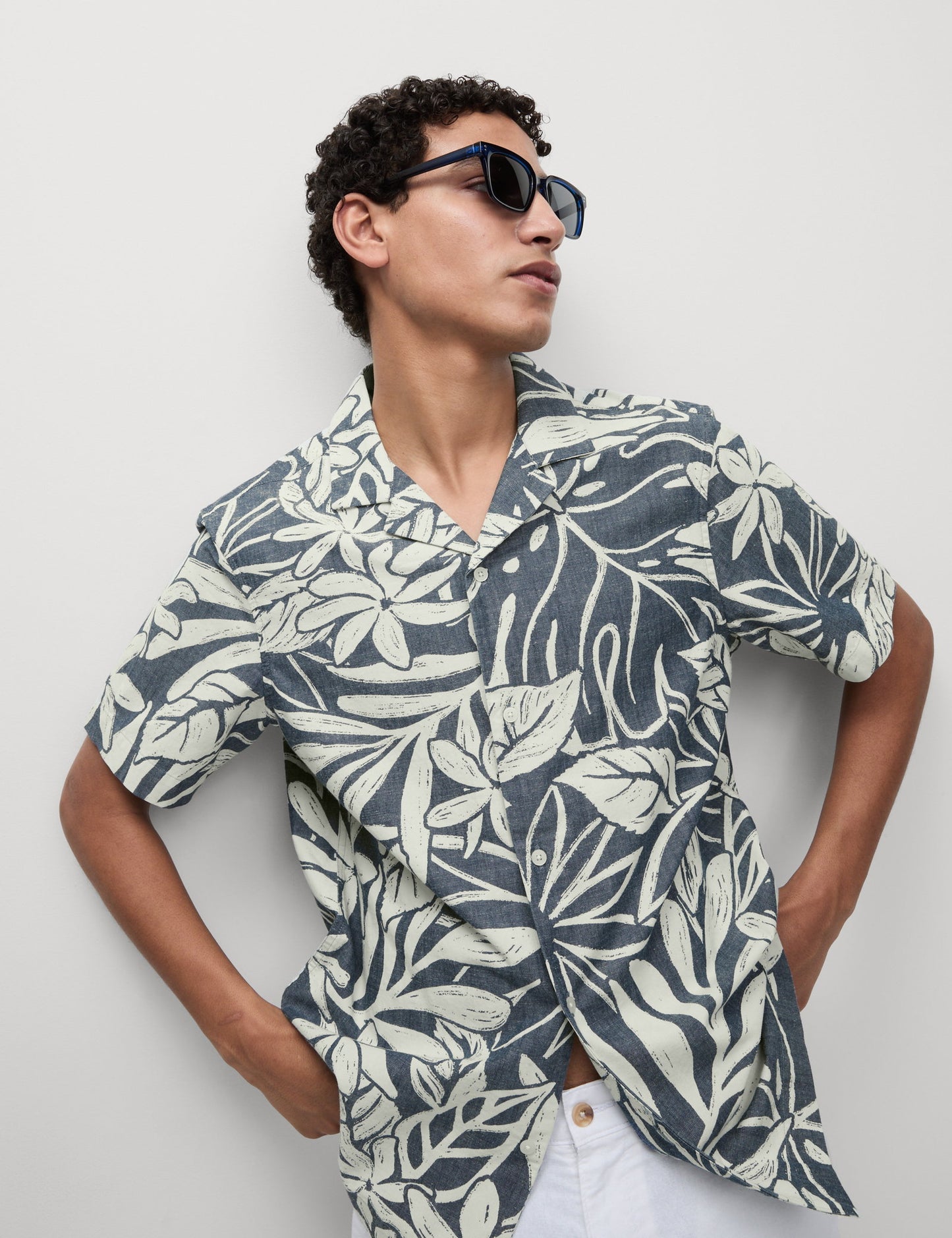 Saf Pamuklu Hawaii Gömlek