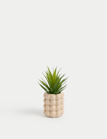 Bobble Seramik Saksılı Yapay Bitki