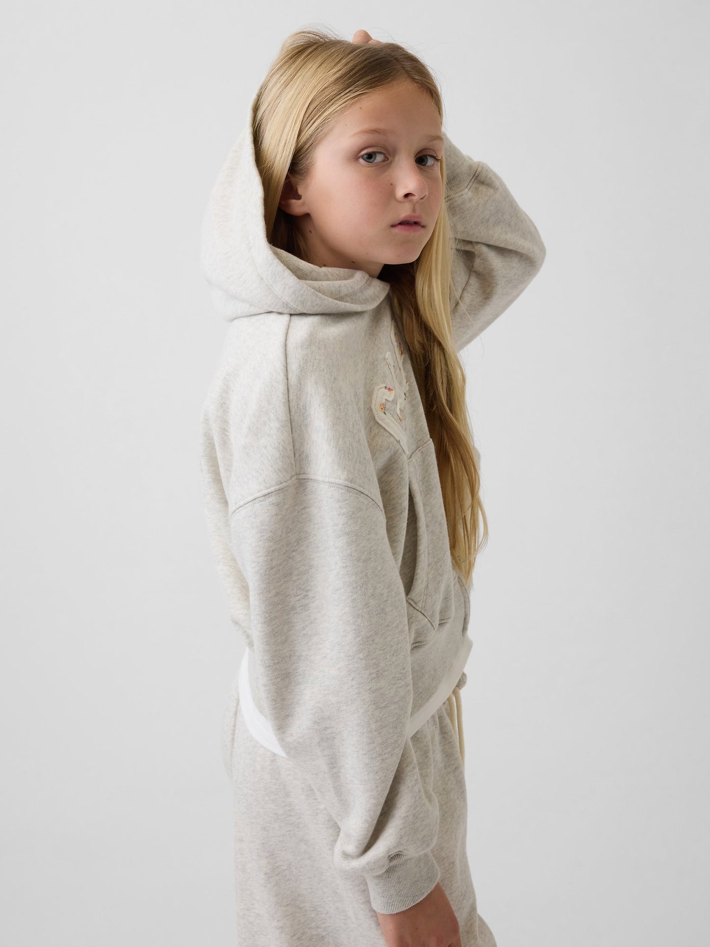 Gri Vintagesoft Oversized Logo Fermuarlı Sweatshirt