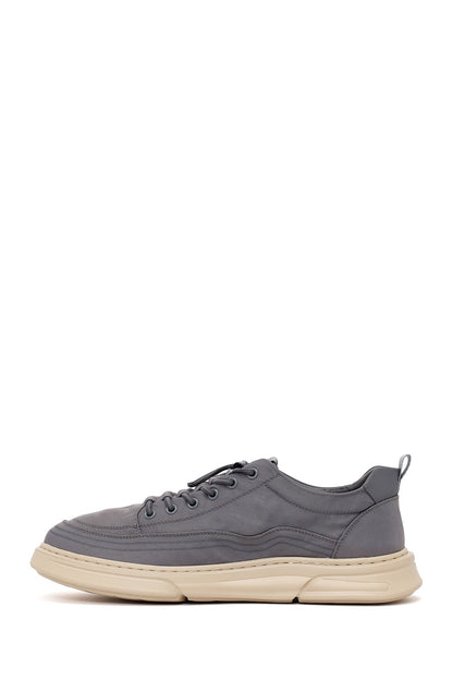 Derimoz Zero Erkek Gri Bağcıklı Kumaş Sneaker