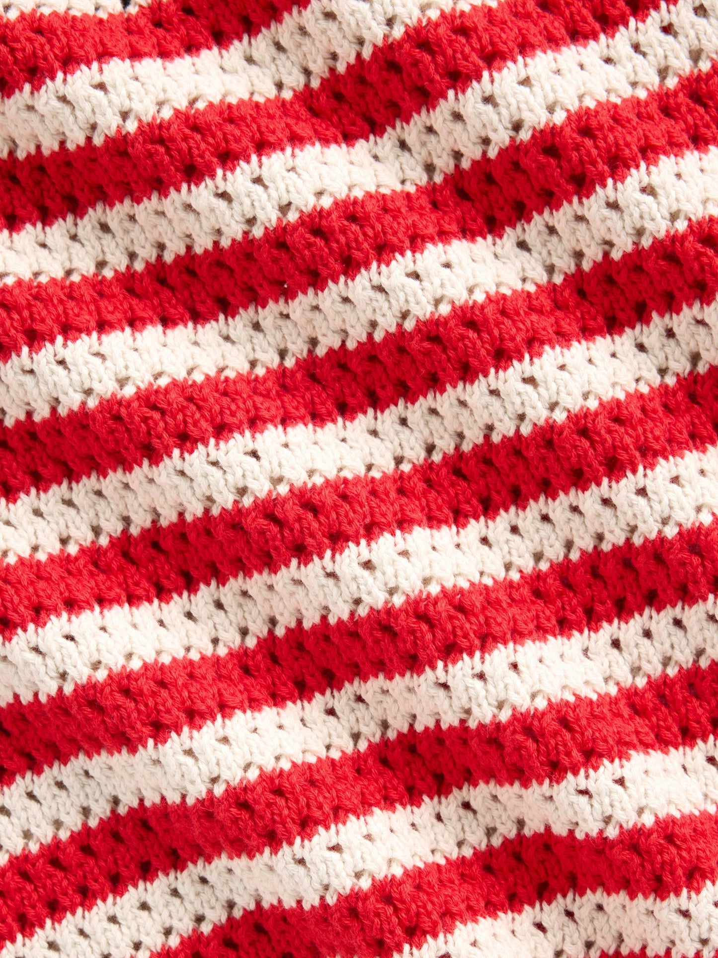 Kırmızı %100 Pamuk Crochet Crop Triko Bluz