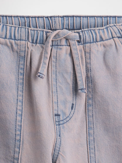 Mor Low Rise Easy Longline Denim Şort