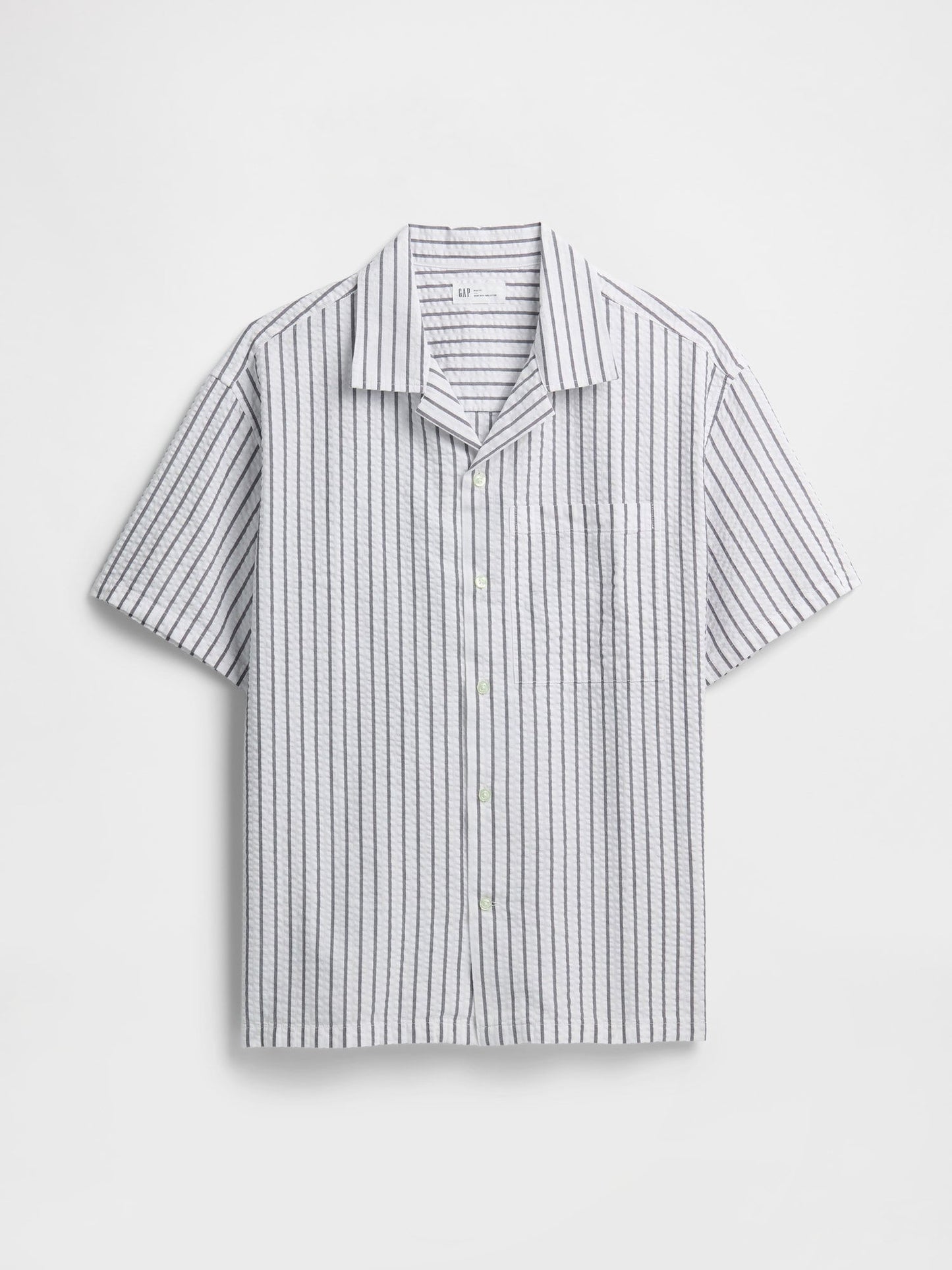 Beyaz Seersucker Boxy Fit Gömlek