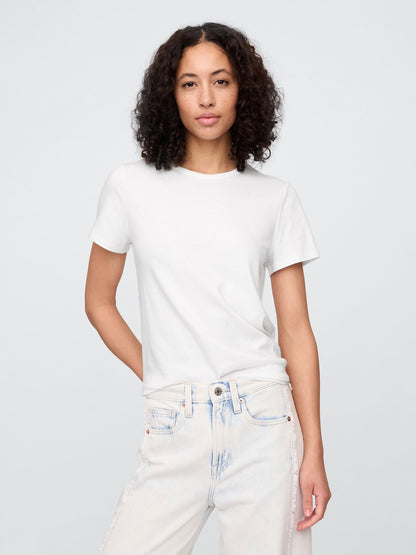 Beyaz Favorite Bisiklet Yaka T-shirt